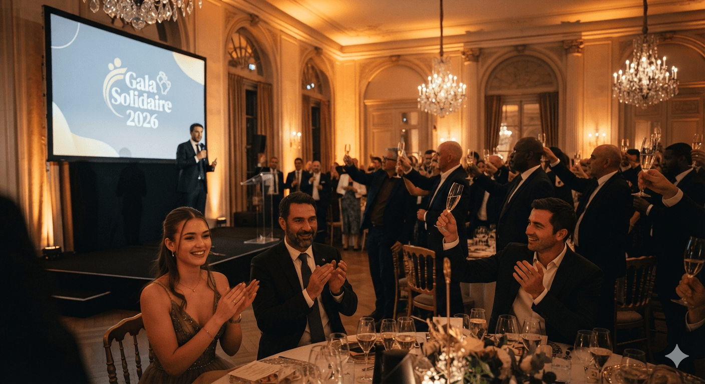 Dîner de gala réunissant chefs et donateurs