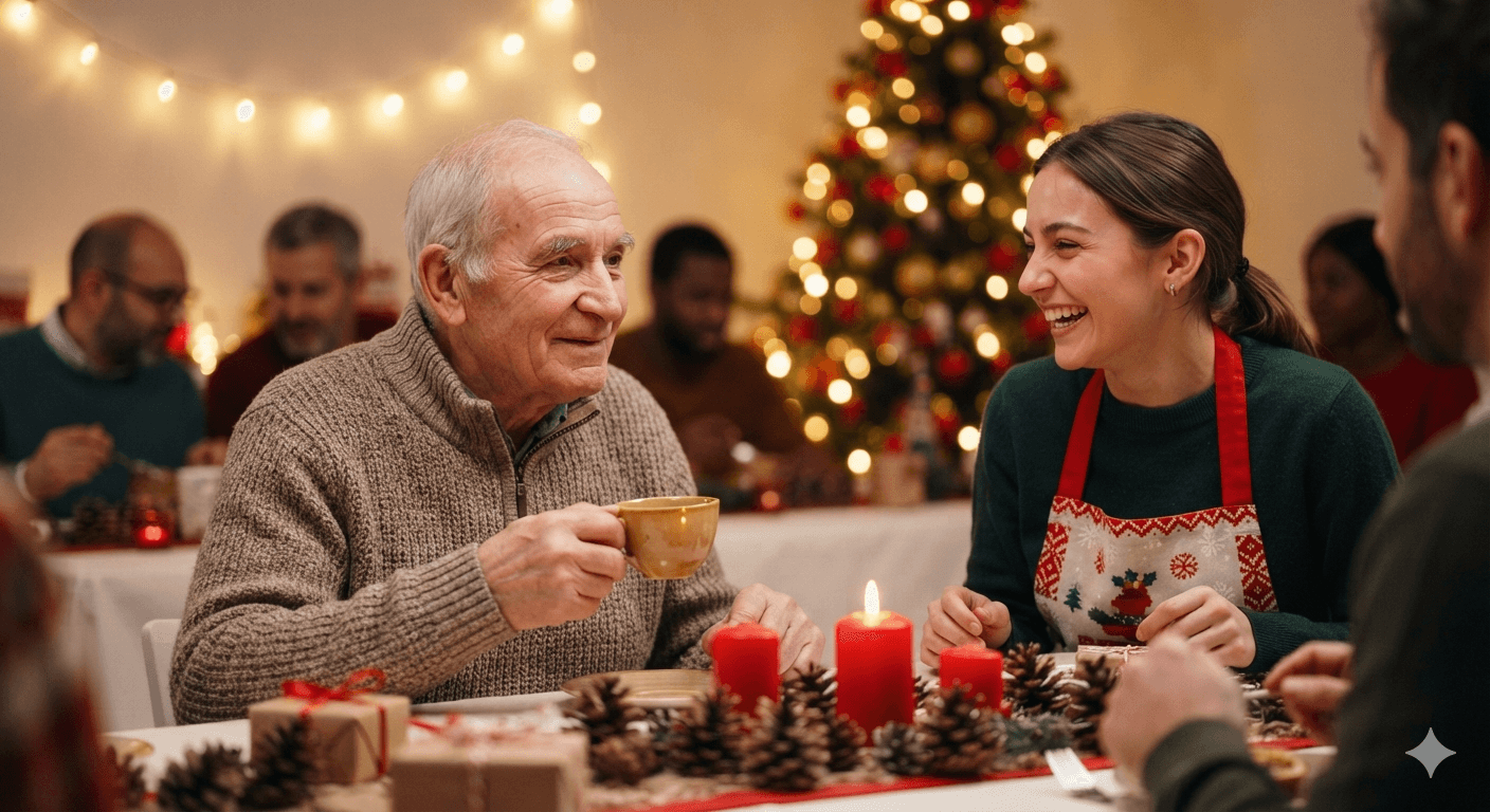 Table dressée pour le réveillon solidaire